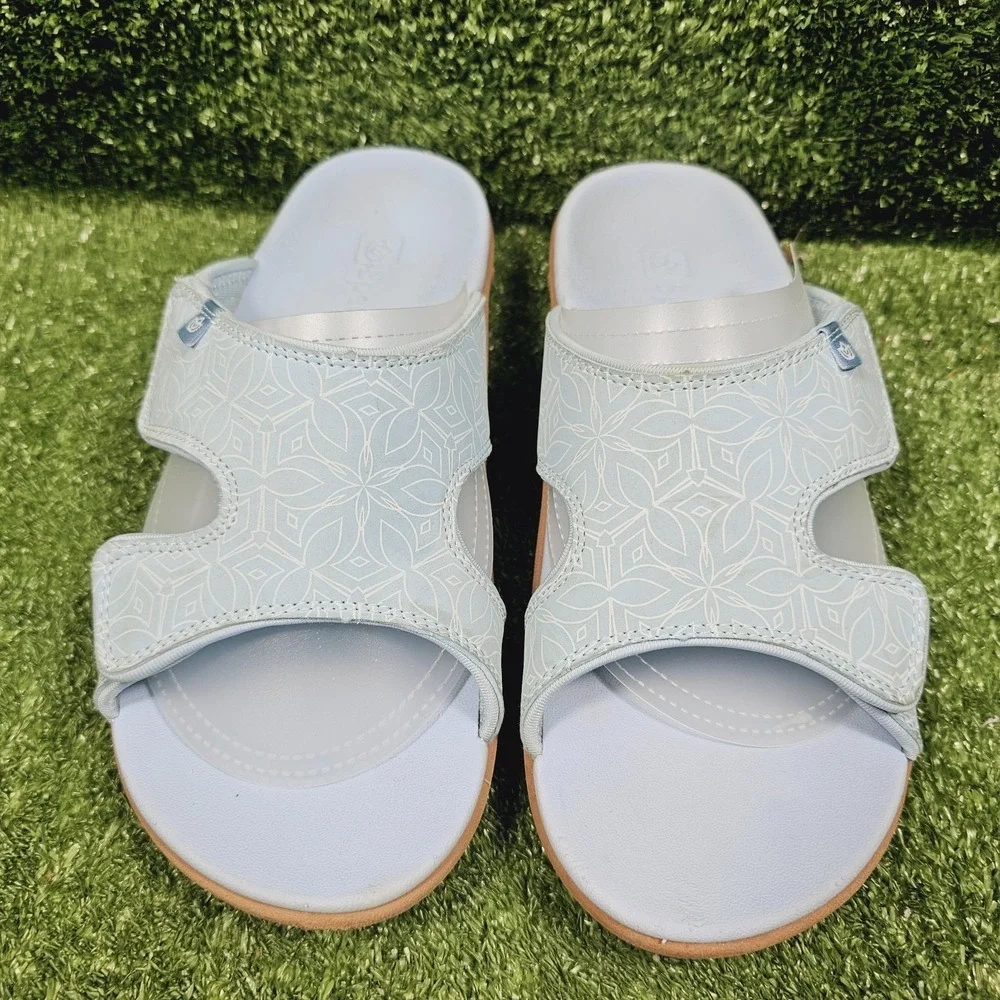 Spenco Orthotic Kholo Light Blue Slip On Comfort Sandals Womens Size 10